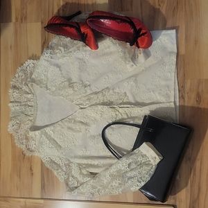 Vintage 60s 70s Ruffled Poet Blouse L